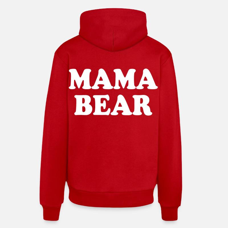 Mama bear - Sweat à capuche bio décontracté fabriqué en UE - rouge