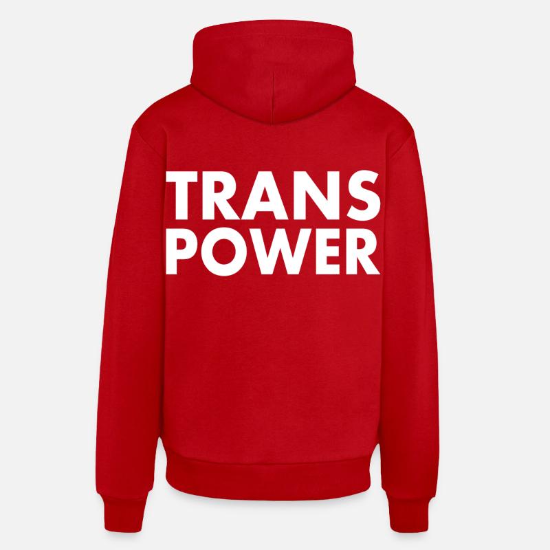 Trans power - Sweat à capuche bio décontracté fabriqué en UE - rouge