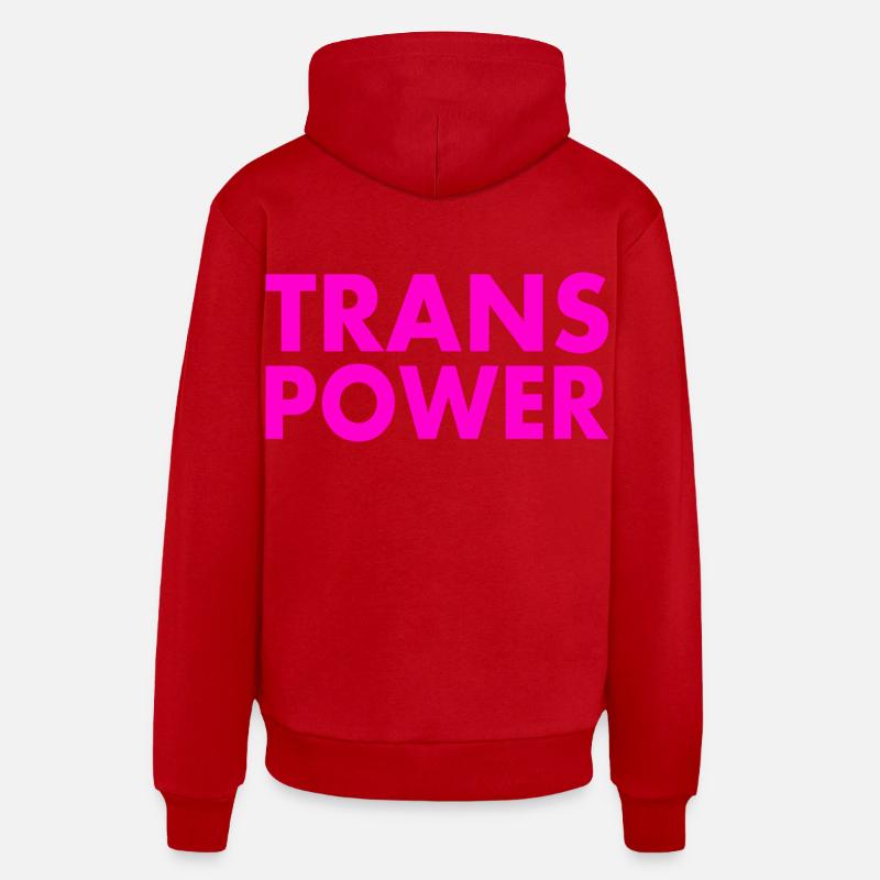 Trans power - Sweat à capuche bio décontracté fabriqué en UE - rouge