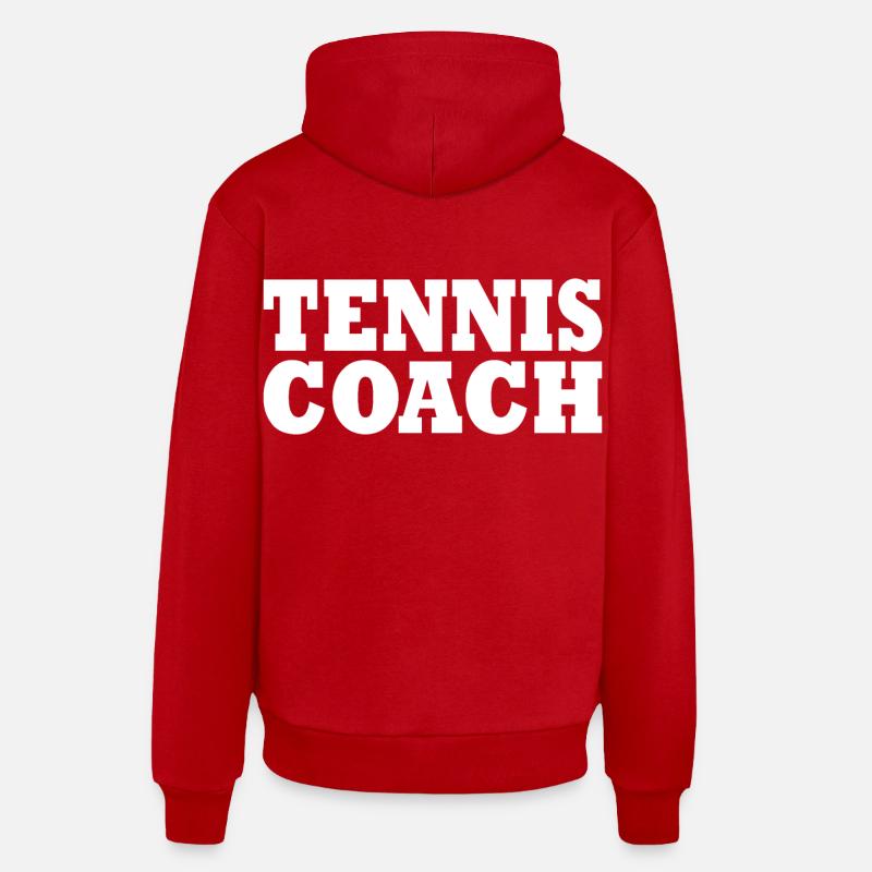 Tennis coach - Sweat à capuche bio décontracté fabriqué en UE - rouge