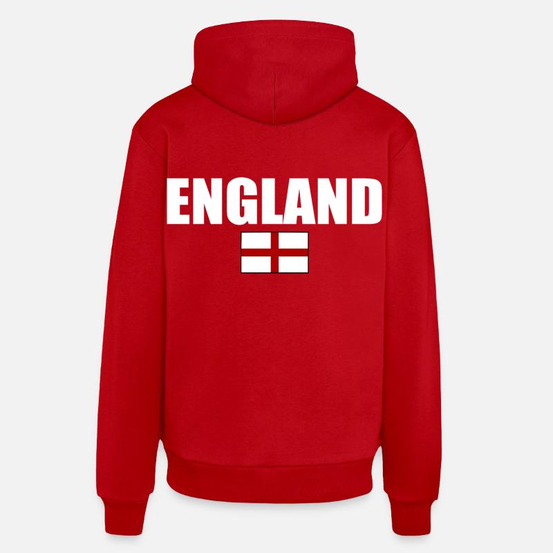 angleterre - Sweat à capuche bio décontracté fabriqué en UE - rouge