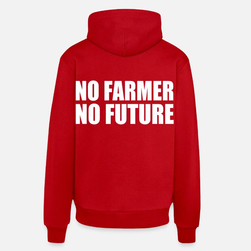 no farmer no future - Sweat à capuche bio décontracté fabriqué en UE - rouge