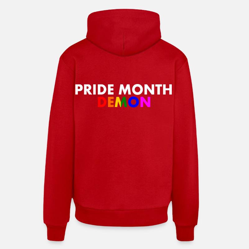 pride month demon - Sweat à capuche bio décontracté fabriqué en UE - rouge