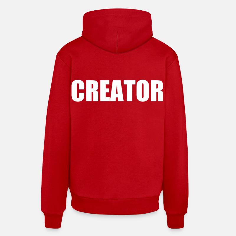 Creator - Sweat à capuche bio décontracté fabriqué en UE - rouge
