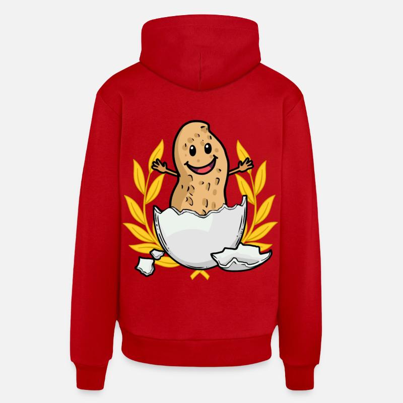 Hourra Cacahuète Naissance Naissance Parents - Sweat à capuche bio décontracté fabriqué en UE - rouge