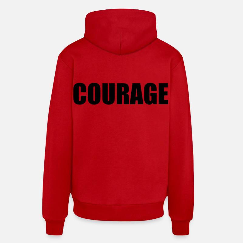 Courage - Sweat à capuche bio décontracté fabriqué en UE - rouge