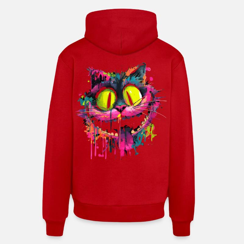 Style Street Art Chat Cheshire Psychédélique Coloré Sweat à capuche bio décontracté fabriqué en UE