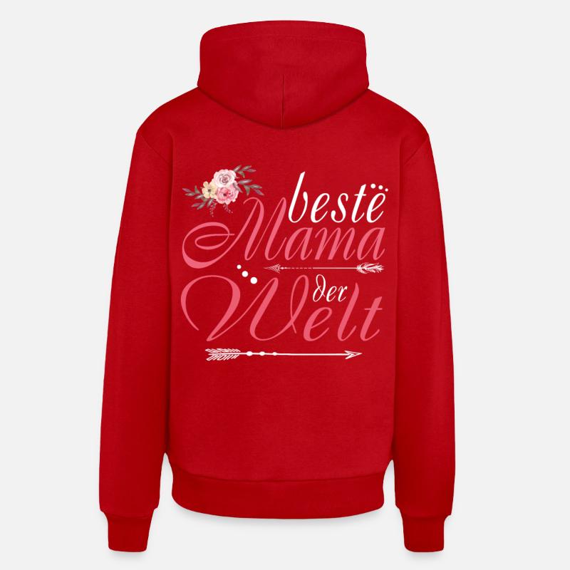Meilleure maman du monde - Sweat à capuche bio décontracté fabriqué en UE - rouge