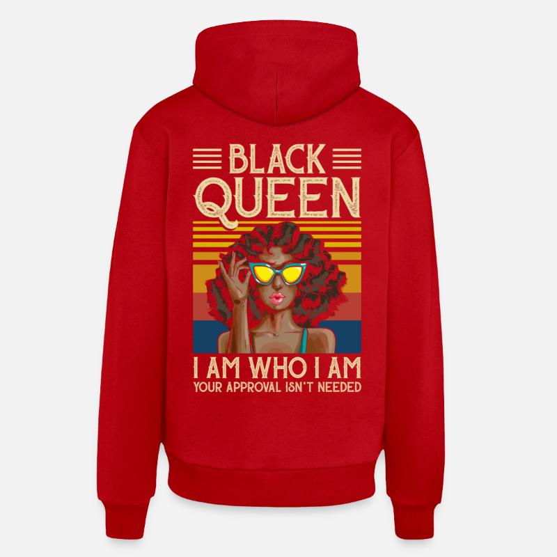 Black Queen - Sweat à capuche bio décontracté fabriqué en UE - rouge