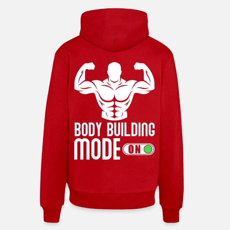 Bodybuilder Body building - Sweat à capuche bio décontracté fabriqué en UE - rouge
