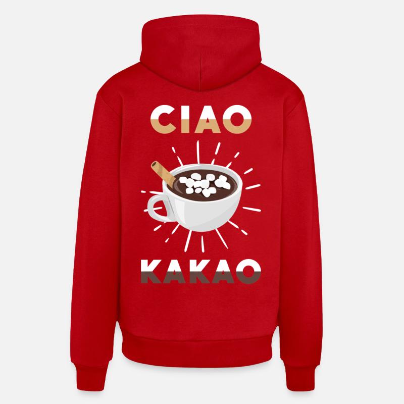 Ciao Cacao - Sweat à capuche bio décontracté fabriqué en UE - rouge