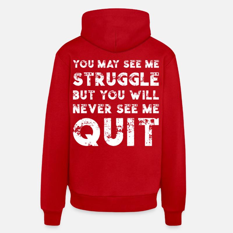 Motivation Citation - Sweat à capuche bio décontracté fabriqué en UE - rouge
