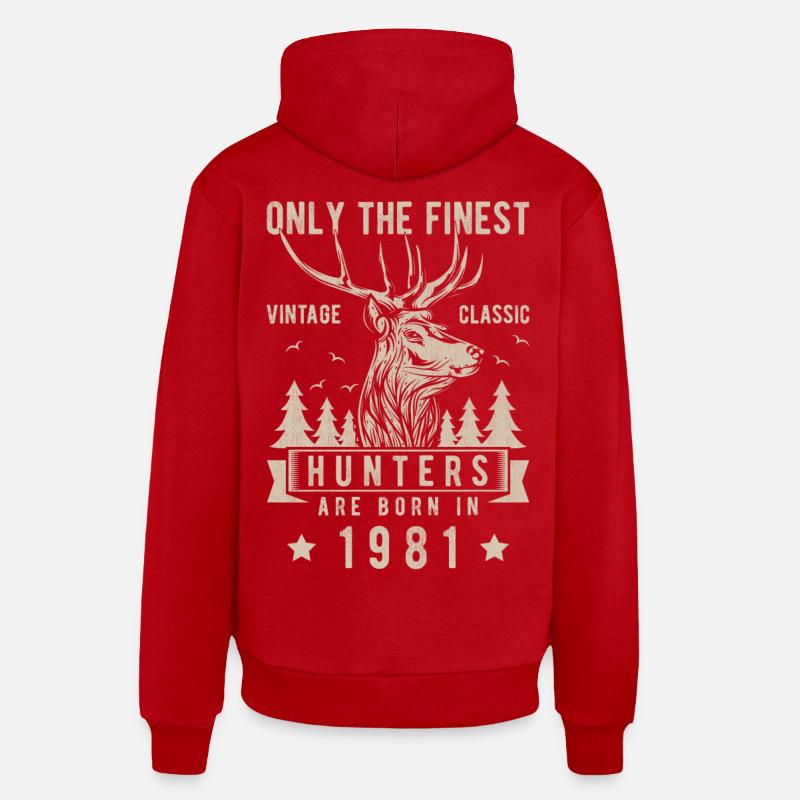 Jäger Cadeau Millésime 1981 - Sweat à capuche bio décontracté fabriqué en UE - rouge