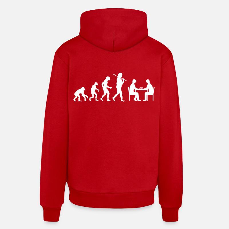 Les échecs de l’évolution - Sweat à capuche bio décontracté fabriqué en UE - rouge