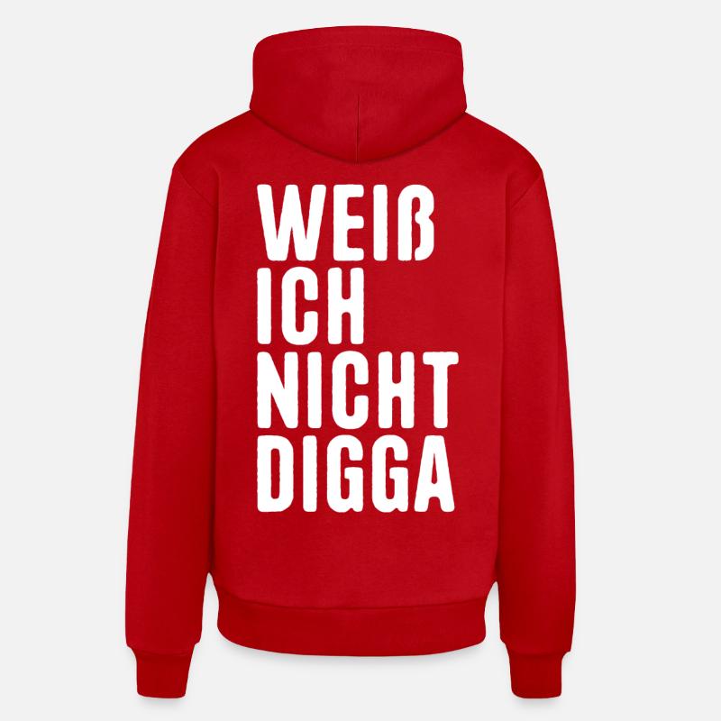 Je ne connais pas Digga - Sweat à capuche bio décontracté fabriqué en UE - rouge