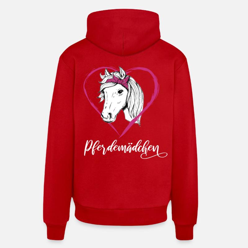 Pferdemädchen Pferde Herz Geschenkidee - Organic Relaxed Hoodie Made in EU - Rot