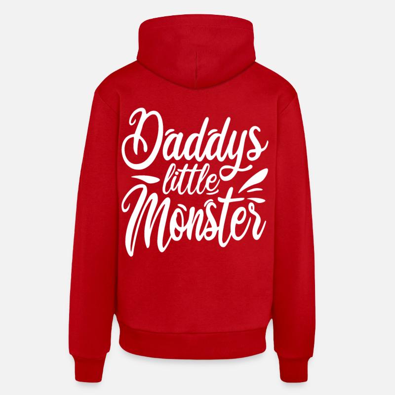Le petit monstre de papa - Sweat à capuche bio décontracté fabriqué en UE - rouge