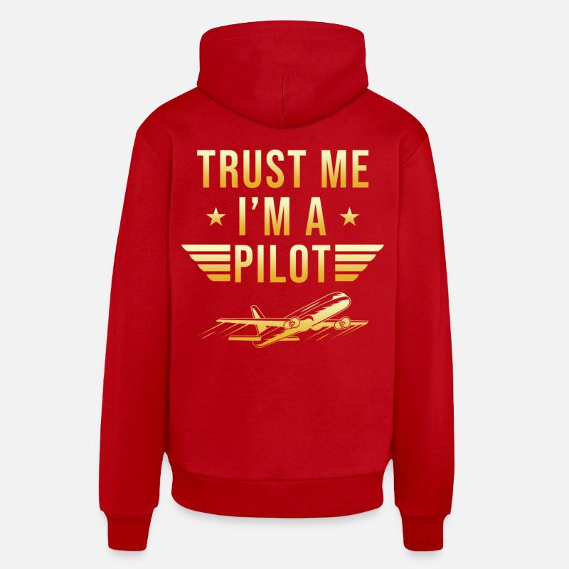 Cadeau de pilote - Sweat à capuche bio décontracté fabriqué en UE - rouge