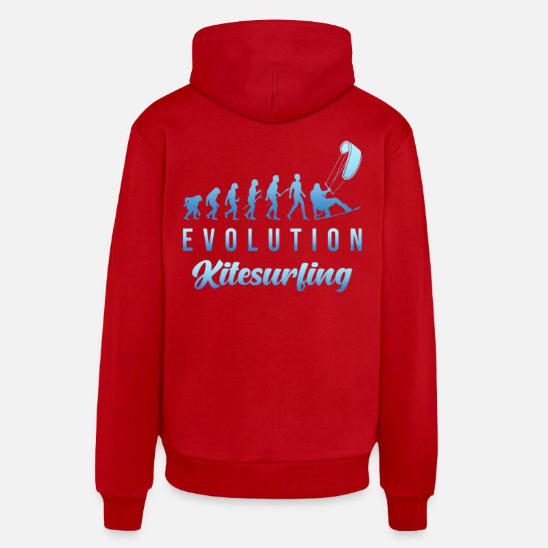 Kitesurf Evolution - Sweat à capuche bio décontracté fabriqué en UE - rouge