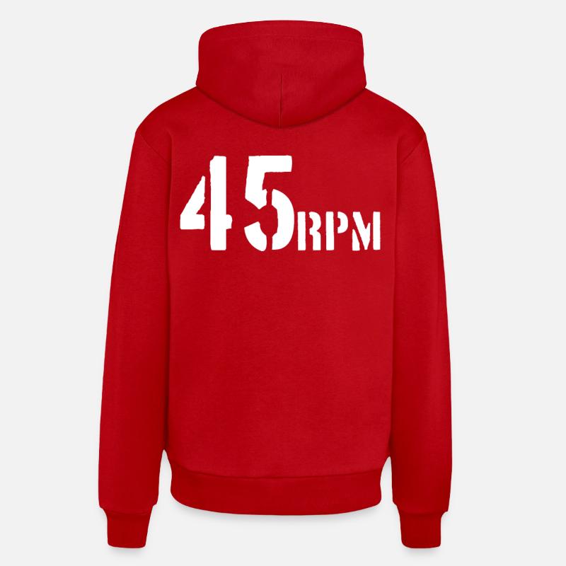 Vinyle 45 tours - Sweat à capuche bio décontracté fabriqué en UE - rouge