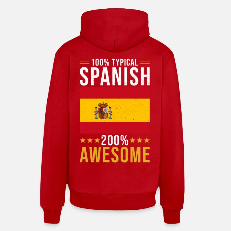 Spanier Geschenk 100% Spanisch - Organic Relaxed Hoodie Made in EU - Rot