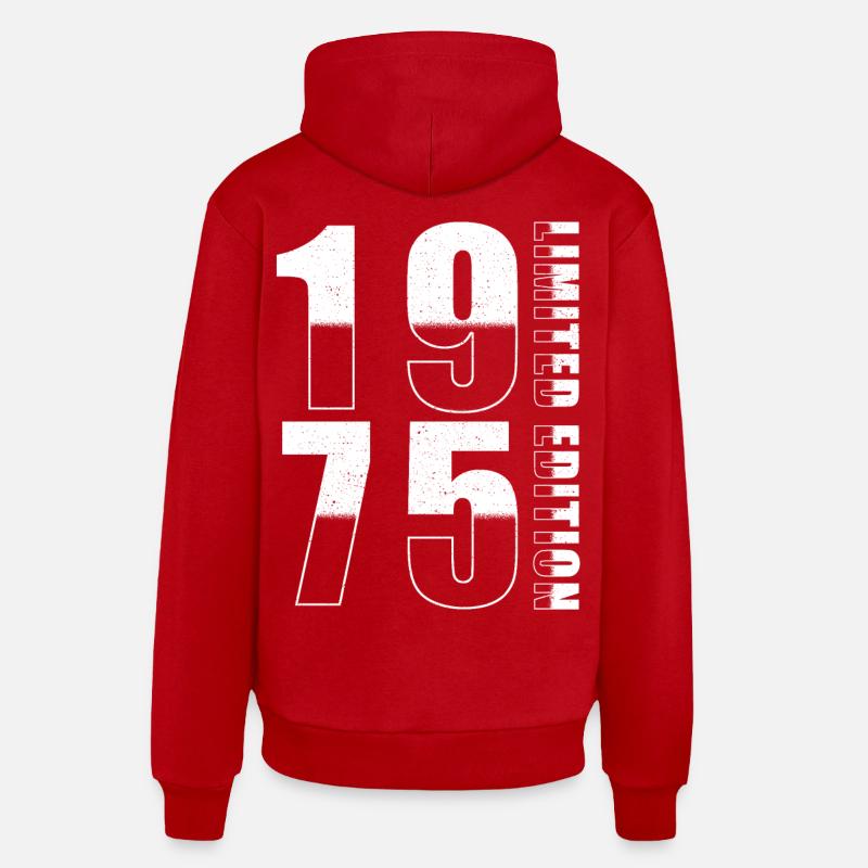 1975 Édition Limitée Anniversaire - Sweat à capuche bio décontracté fabriqué en UE - rouge
