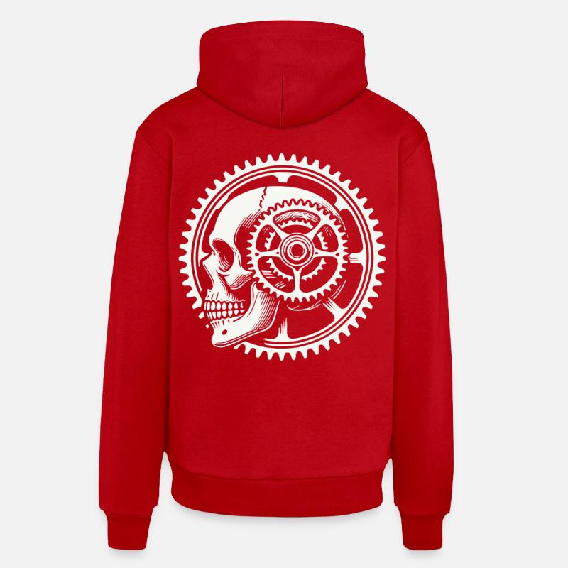 Vélo Skull Gear Adventure - Sweat à capuche bio décontracté fabriqué en UE - rouge