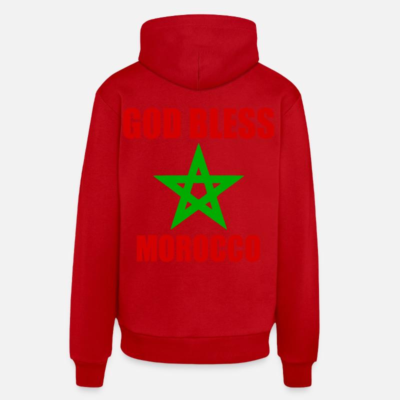 God bless morocco maroc - Sweat à capuche bio décontracté fabriqué en UE - rouge