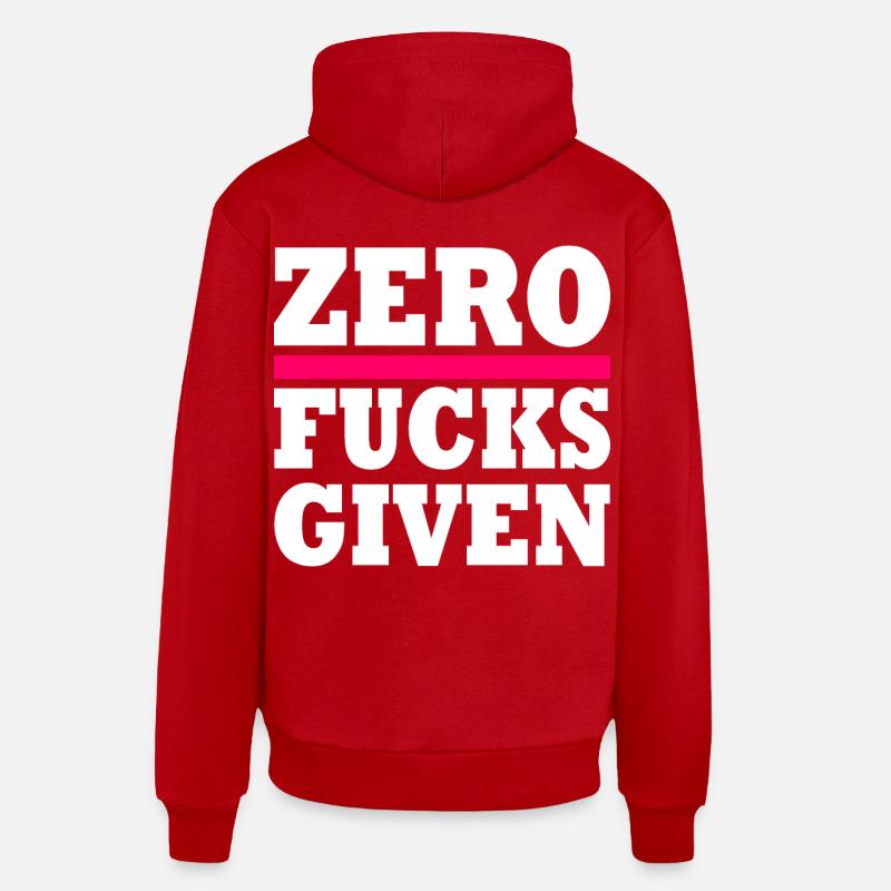 Zero fucks given - Sweat à capuche bio décontracté fabriqué en UE - rouge