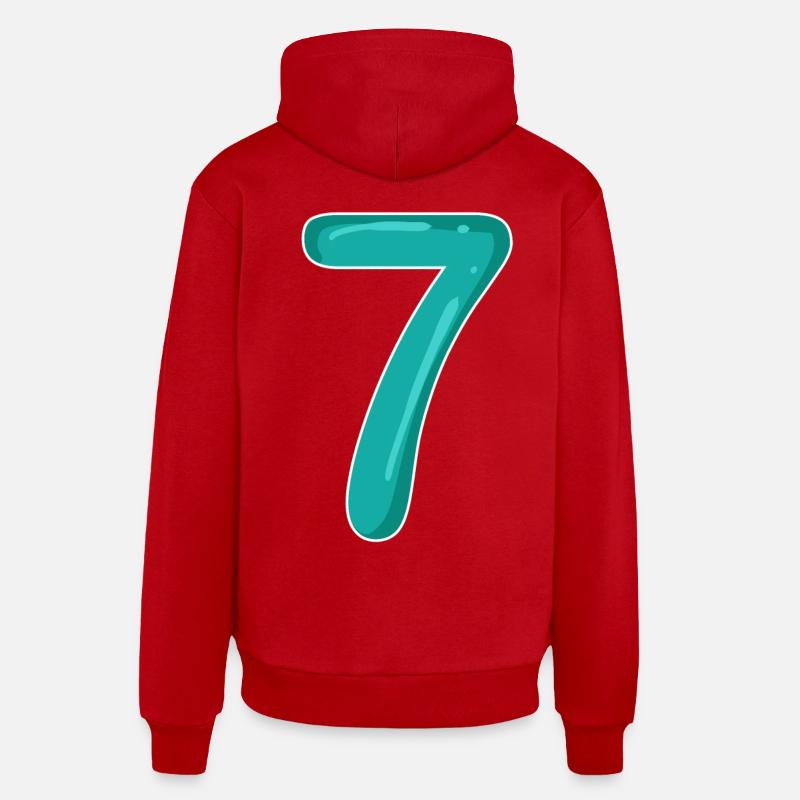 7 - Sept - Sweat à capuche bio décontracté fabriqué en UE - rouge