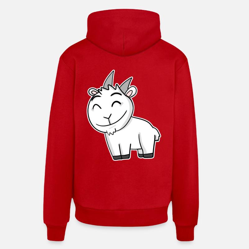 Bouc de chèvre - Sweat à capuche bio décontracté fabriqué en UE - rouge