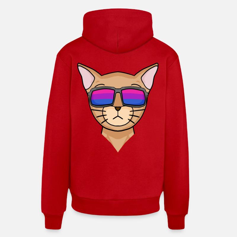Cadeau de chat abyssinique bisexuel - Sweat à capuche bio décontracté fabriqué en UE - rouge