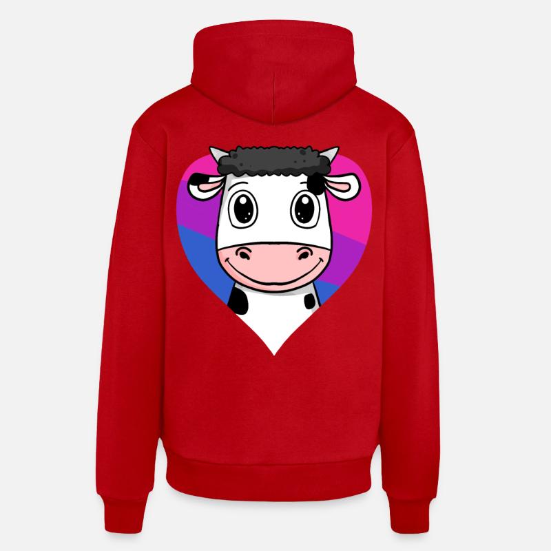 Cadeau de vache bisexuelle - Sweat à capuche bio décontracté fabriqué en UE - rouge