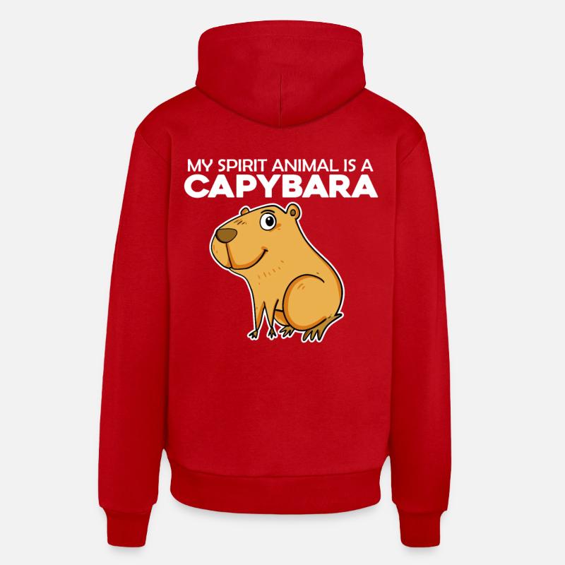 Capybara Wasserschwein - Sweat à capuche bio décontracté fabriqué en UE - rouge