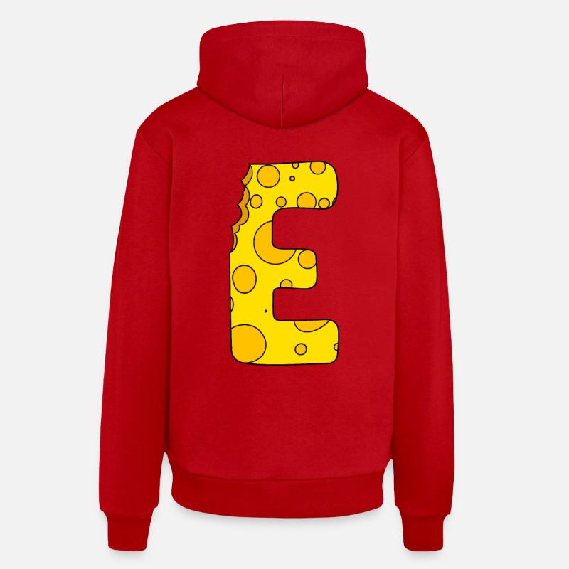 Buchstabe E - Organic Relaxed Hoodie Made in EU - Rot