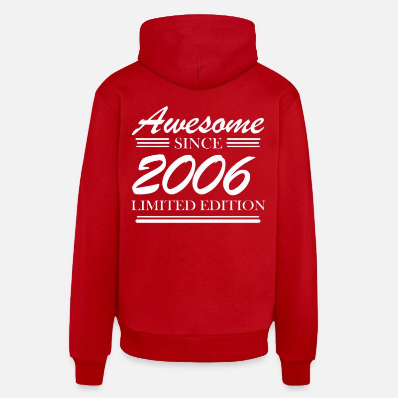 2006 - Sweat à capuche bio décontracté fabriqué en UE - rouge