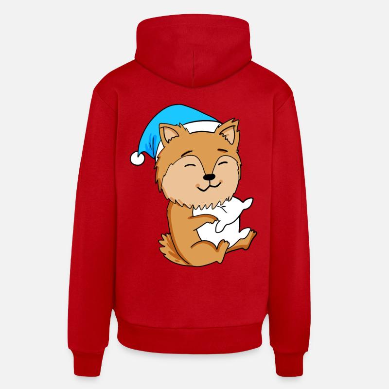 Chien de race Zwergspitz - Sweat à capuche bio décontracté fabriqué en UE - rouge