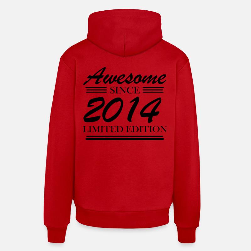 2014 - Promotion 2014 - Sweat à capuche bio décontracté fabriqué en UE - rouge