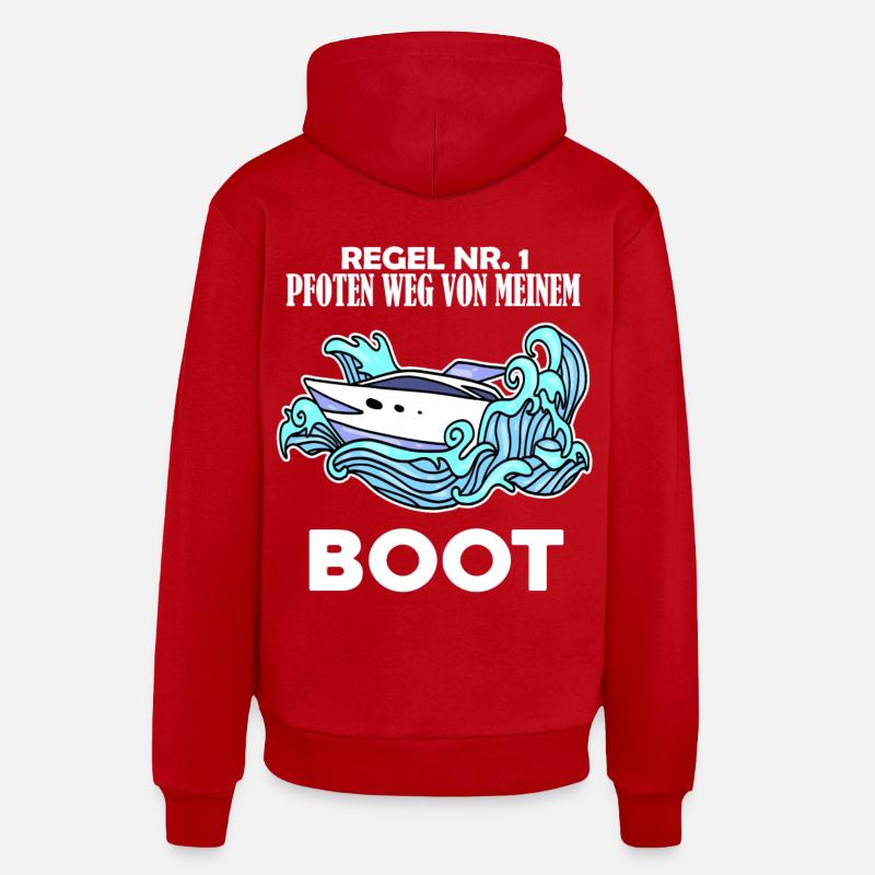 Boote Motorboot - Organic Relaxed Hoodie Made in EU - Rot