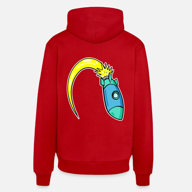 Fusée - Sweat à capuche bio décontracté fabriqué en UE - rouge