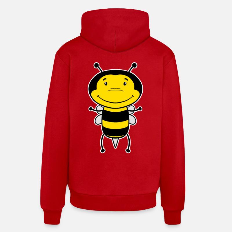 Abeille - Sweat à capuche bio décontracté fabriqué en UE - rouge