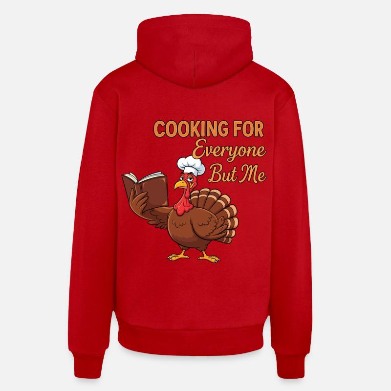 Cuisson de la dinde - Sweat à capuche bio décontracté fabriqué en UE - rouge