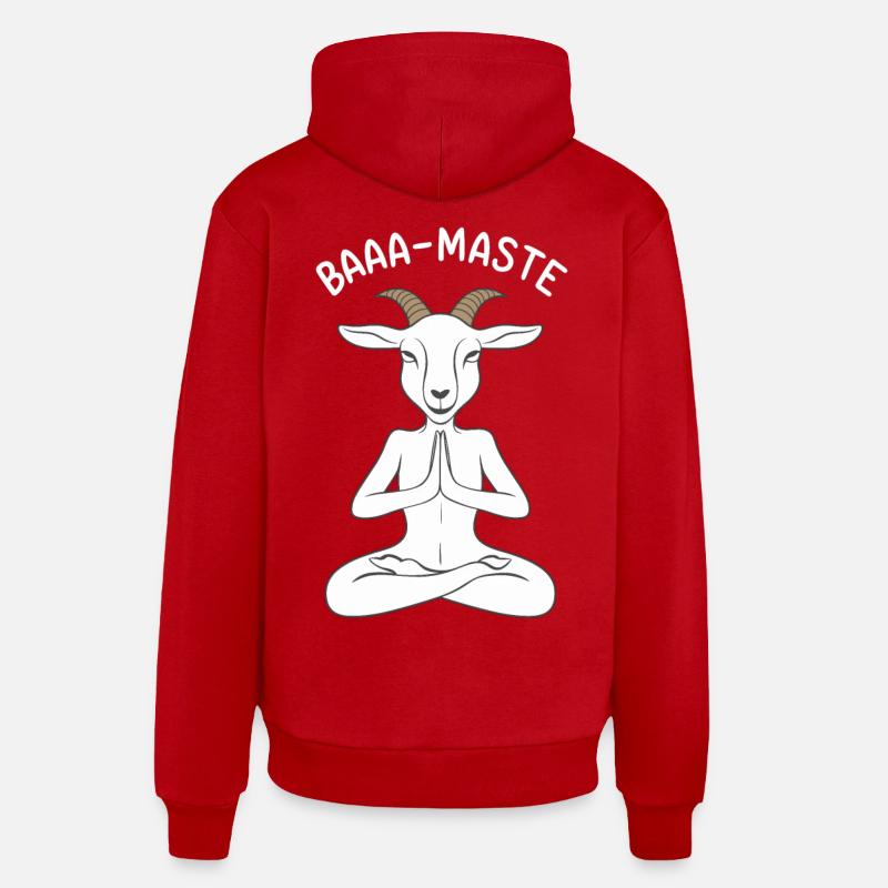 Baaa-Maste Chèvre Yoga Relaxation - Sweat à capuche bio décontracté fabriqué en UE - rouge