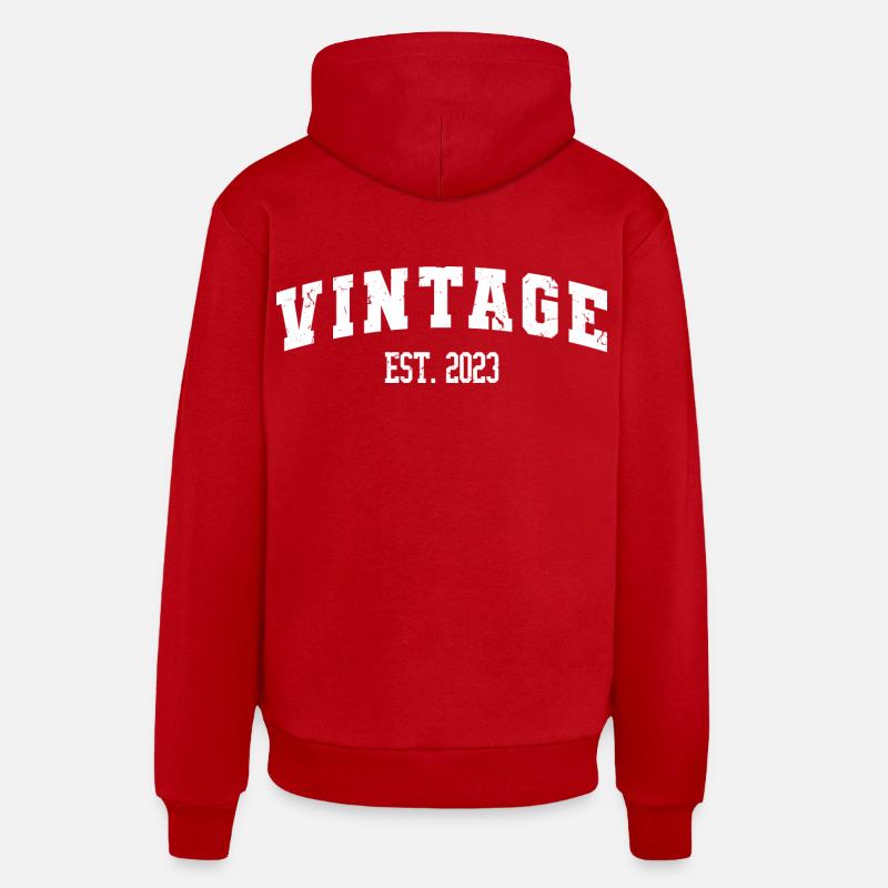 Millésime est. 2023 - Sweat à capuche bio décontracté fabriqué en UE - rouge