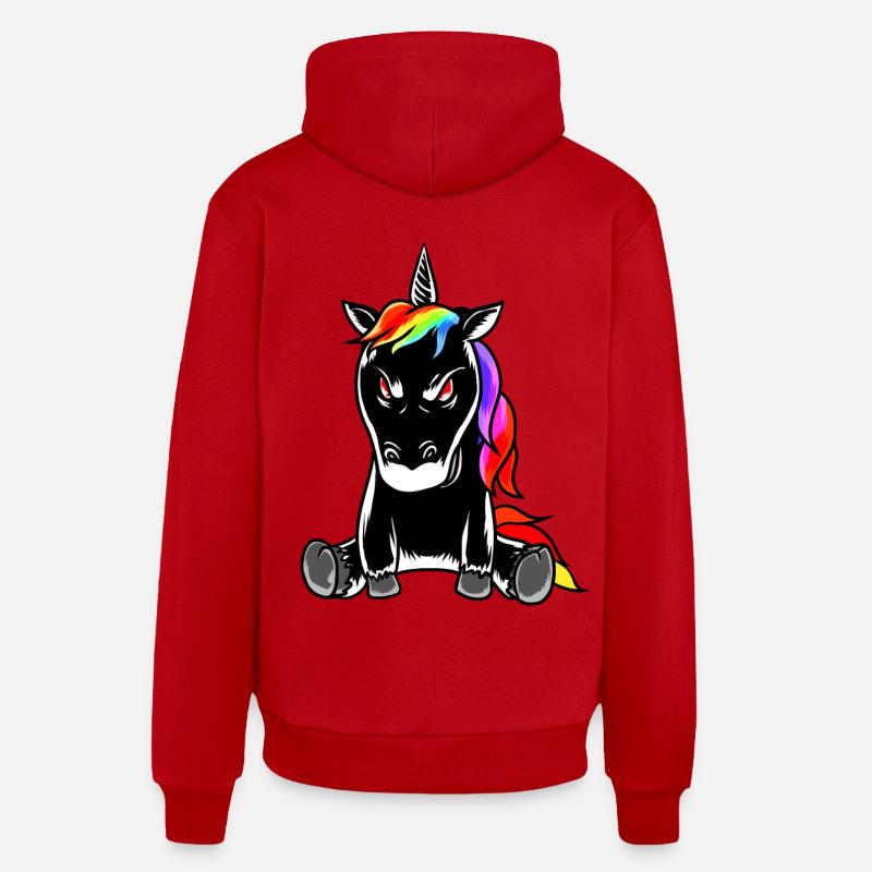 Evil badly corrupted grim emotion unicorn Organic Relaxed Hoodie Made in EU