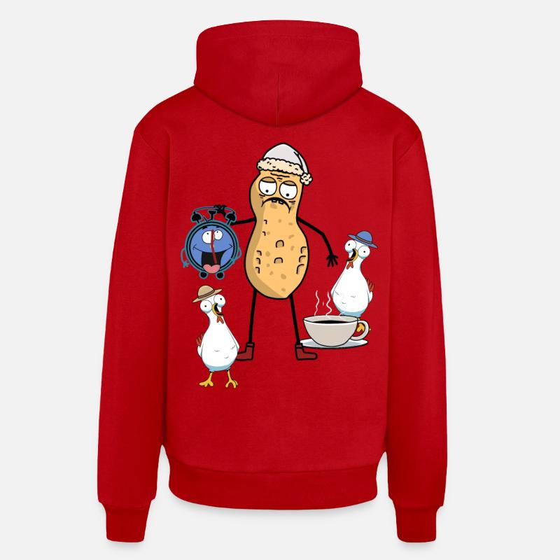 Peanut Early Riser Late Riser Morning Grouch Organic Relaxed Hoodie Made in EU