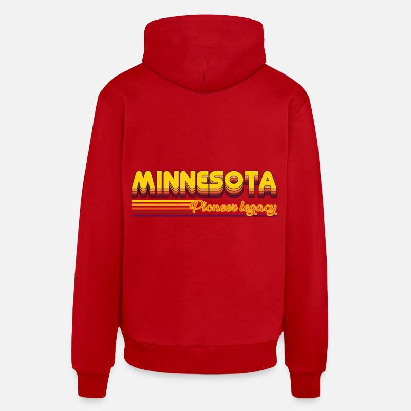 Minnesota États-Unis design - Sweat à capuche bio décontracté fabriqué en UE - rouge