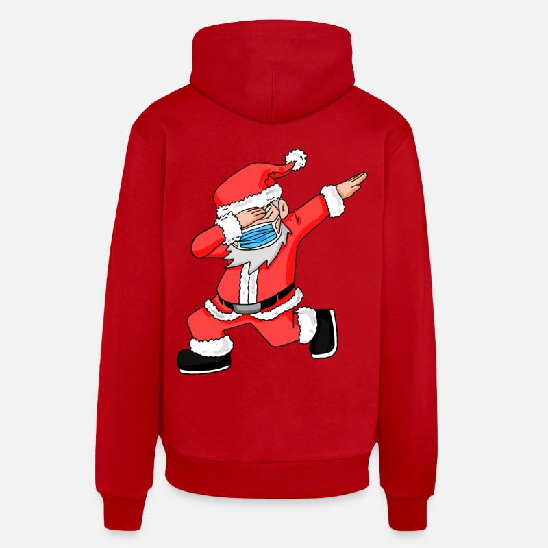 Père Noël Noël - Sweat à capuche bio décontracté fabriqué en UE - rouge