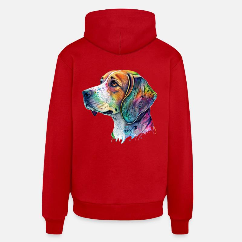 Beagle Hundemotiv - Organic Relaxed Hoodie Made in EU - Rot