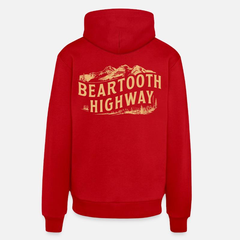 Beartooth Highway Abenteuer Berge - Organic Relaxed Hoodie Made in EU - Rot